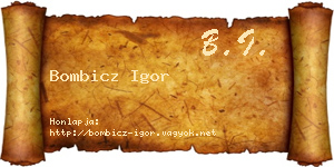 Bombicz Igor névjegykártya
